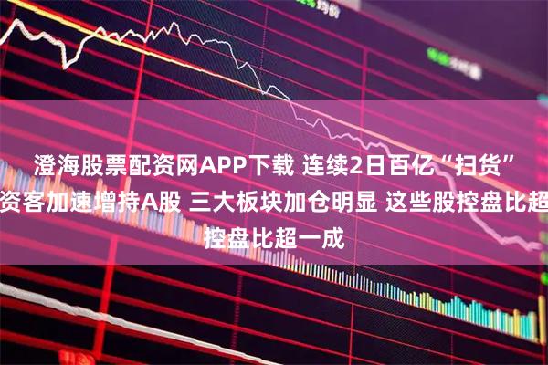 澄海股票配资网APP下载 连续2日百亿“扫货”！融资客加速增持A股 三大板块加仓明显 这些股控盘比超一成