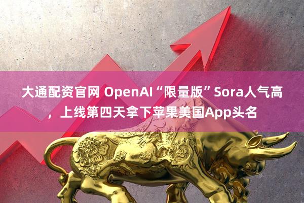 大通配资官网 OpenAI“限量版”Sora人气高,上线第四天拿下苹果美国App头名