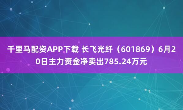 千里马配资APP下载 长飞光纤（601869）6月20日主力资金净卖出785.24万元